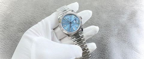 Đồng hồ nam rolex* dây kim loại mặt xanh nhạt màu mới đẹp lịch lãm VIP 1:1