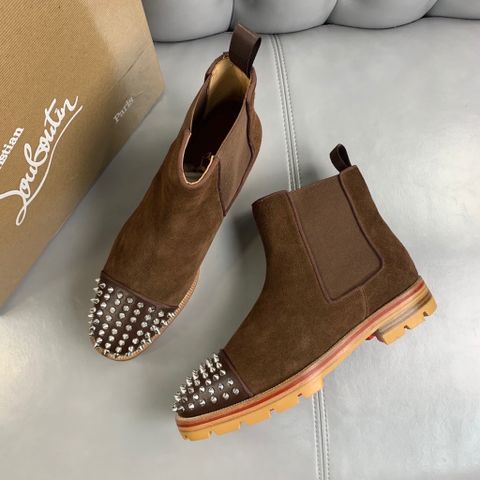 Giày nam cao cổ Louboutin* da lộn mũi gai bạc đẹp độc size 38-47 SIÊU CẤP