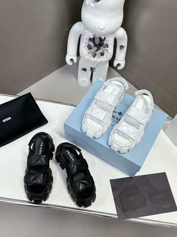 Sandal nữ PRADA* cao 6cm dáng khoẻ quai vân tam giác đẹp độc mẫu mới VIP 1:1