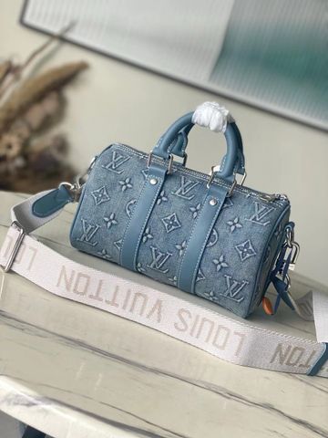 Túi L*V nam nữ denim hoạ tiết Monogram