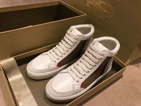 Giày thể thao nữ Burberry* cao cổ da bò phối kẻ đẹp cao cấp 35-41