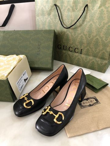 Giày cao gót GUCCI* SIÊU CẤP gót to cao 5,5cm và 8cm khoá vàng dáng đẹp