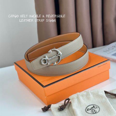 Belt nam nữ HERMES* bản 3.2cm mặt hình mỏ neo đẹp độc mẫu mới dây da bò cao cấp