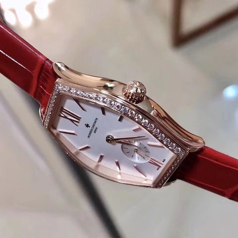 Đồng hồ nữ VACHERON* CONSTANTIN* mặt viền kim dây cá sấu đẹp sang cao cấp