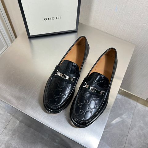 Giày âu lười GUCCI* VIP 1:1 da bóng và da lỳ dập hoạ tiết Logo khoá vàng/ bạc hàng da nhập khẩu