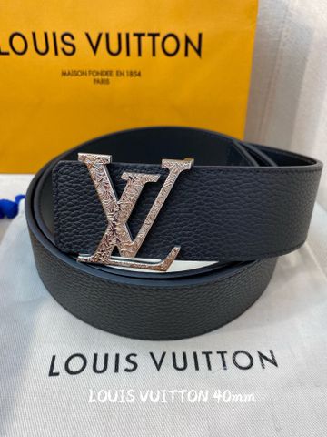 Belt nam LV* bản 4cm dây da bò mềm mặt trạm vân siêu đẹp độc