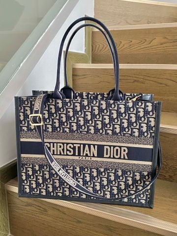 Túi xách nữ Dior* book tote canvas hoạ tiết oblique phối da lỳ kèm quai bản to mẫu mới đẹp VIP 1:1