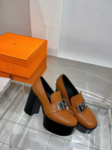 Giày cao gót Hermes* cao 11,5cm hai loại chất liệu da cừu và da lộn cừu cực xịn dáng đẹp VIP 1:1