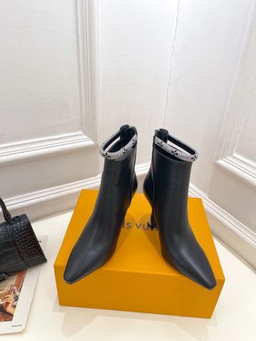 Boot LV* cổ lỡ mũi nhọn quai nạm đá cao 6,5cm và 9,5cm VIP 1:1 c