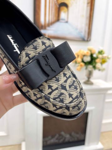 Giày nữ Loafer SALVATORE* hoạ tiết logo nơ đẹp VIP 1:1 chất lượng hàng đầu