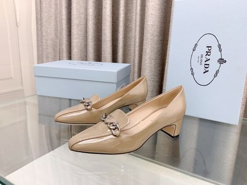 Giày cao gót PRADA* da bóng mũi nhọn cao 4,5cm đẹp sang thanh lịch VIP 1:1