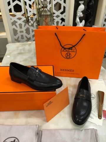 Giày âu Hermes* da bò lỳ mềm nhập khẩu khoá logo đen đẹp sang lịch lãm VIP 1:1