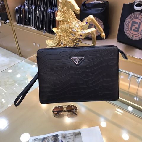 Clutch PRADA nam nữ da vân 28cm