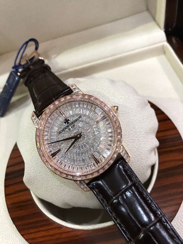 Đồng hồ nam nữ vacheron constantin mặt tròn nạm full kim