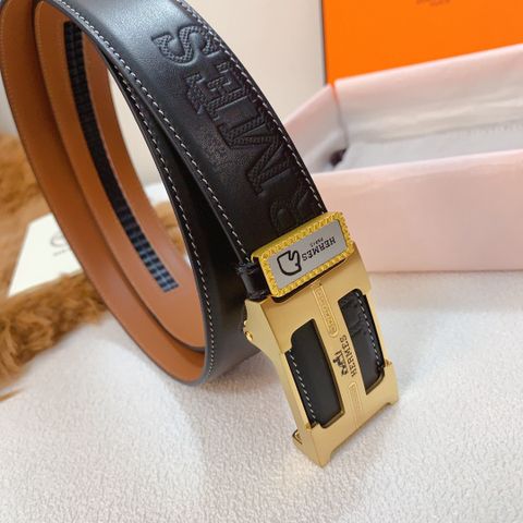 Belt nam HERMES* khoá bấm dây da bò dập vân