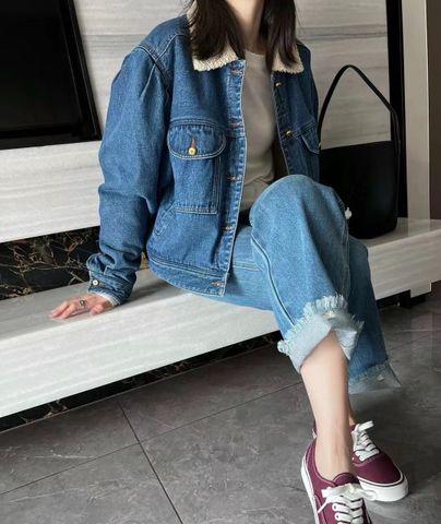 Áo khoác jeans nữ cổ bông đẹp