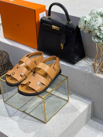 Sandal nữ Hermes* da bò lỳ mềm đẹp VIP 1:1