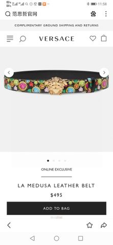 Belt nam VERSACE* bản 4cm mặt logo dây hoạ tiết đẹp độc cao cấp