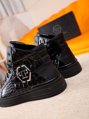 Giày nam buộc dây PHILIPP* PLEIN* cao cổ vân cá sấu đẹp độc cao cấp