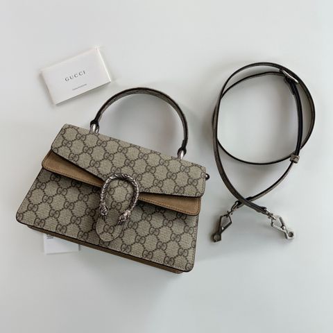 Túi xách nữ GUCCI* size 24cm hoạ tiết logo nâu đẹp cao cấp