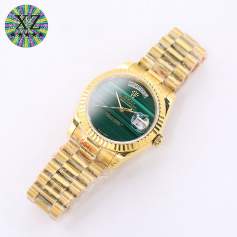 Đồng hồ nữ rolex* dây kim loại mạ vàng mặt xanh lá đẹp sang thanh lịch VIP 1:1