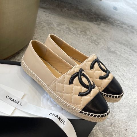 Giày slip on nữ chanel* đế cói da bò trần trám đẹp SIÊU CẤP