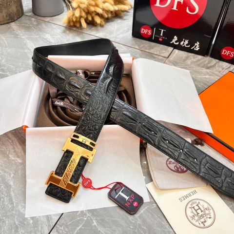 Belt nam Hermes* dây vân cá sấu