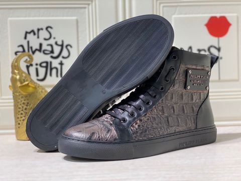 Giày nam buộc dây PHILIPP* PLEIN* cao cổ vân cá sấu đẹp độc cao cấp