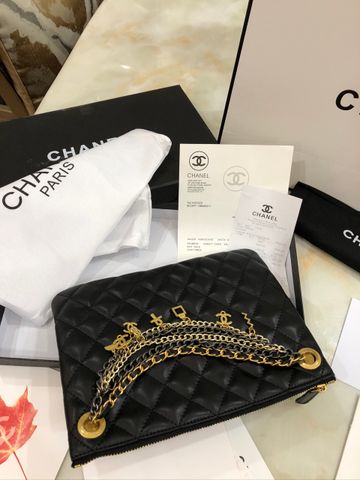 Clutch CHANEL* da cừu trần trám xích vàng đẹp sang độc đáo