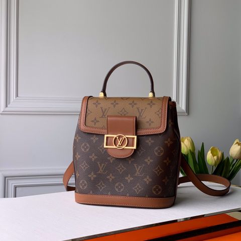 Ba lô LV* dauphine hoạ tiết Monogram nâu đẹp SIÊU CẤP