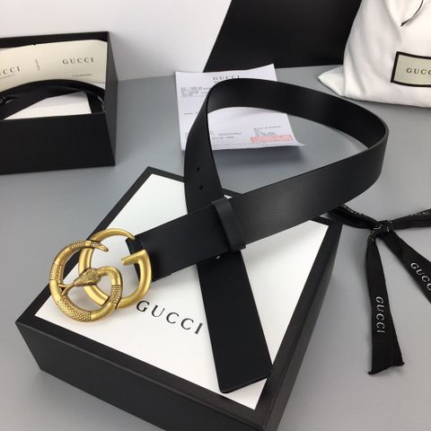 Belt nam nữ GUCCI* bản 3,5cm dây da bò lỳ mặt logo rắn vàng đồng đẹp độc