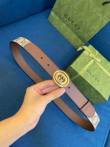 Belt nữ GUCCI* bản 3cm dây da bò phối hoạ tiết logo