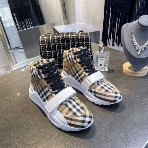 Giày thể thao nam nữ Burberry* cao cổ hoạ tiết kẻ đẹp cao cấp 35-45