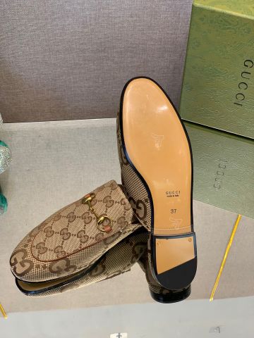 Sục GUCCI* nữ hoạ tiết logo nâu lót da bò SIÊU CẤP