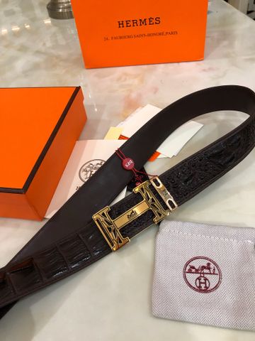 Belt nam Hermes* dây vân cá sấu mặt vàng/ bạc đẹp sang lịch lãm cao cấp