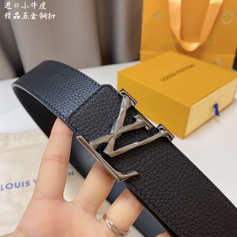 Belt nam LV* bản 4cm dây da bò cao cấp sử dụng hai mặt