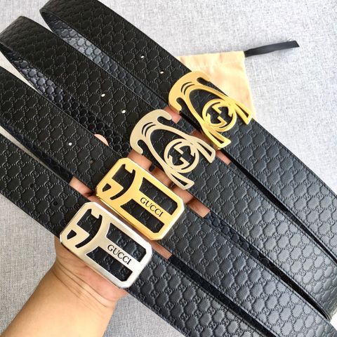 Belt nam GUCCI* bản 4cm các mẫu đẹp da bò dập hoạ tiết logo