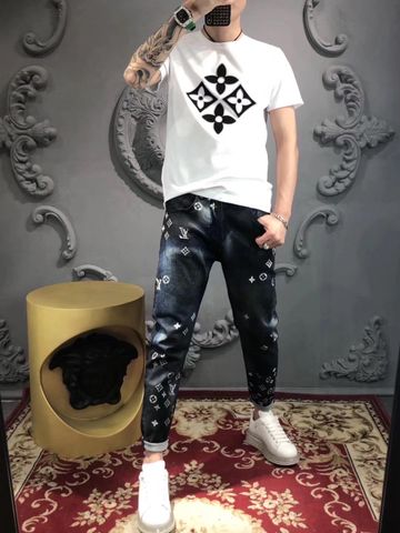 Quần jeans nam LV hoạ tiết Monogram đẹp độc SIÊU CẤP