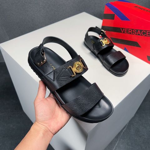 Sandal nam VERSACE* da bò mềm xịn khoá vàng đẹp cao cấp