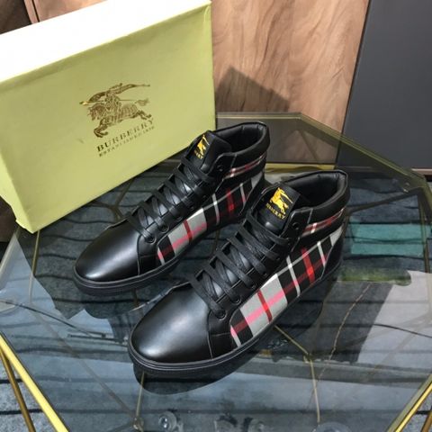 Giày nam buộc dây Burberry* cao cổ phối kẻ