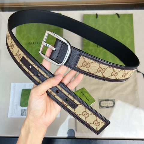 Belt nam GUCCI* bản 4cm dây hoạ tiết Logo lót da bò cao cấp