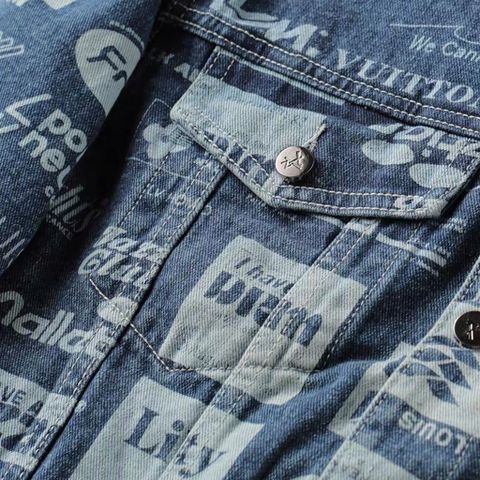 Áo jeans nam hoạ tiết đẹp