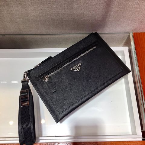 Clutch PRADA nam nữ size 28cm màu trắng đen xanh hàng cao cấp