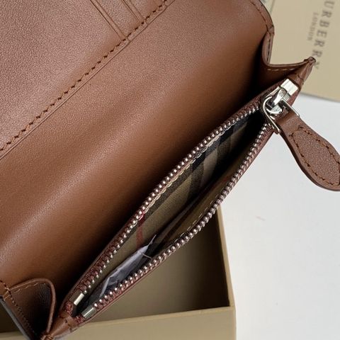 Ví nữ BURBERRY da mềm dập huy logo đẹp size 13cm