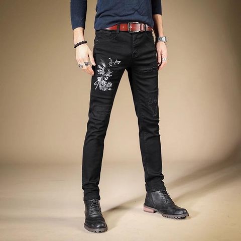 Quần jeans nam thêu đẹp sang