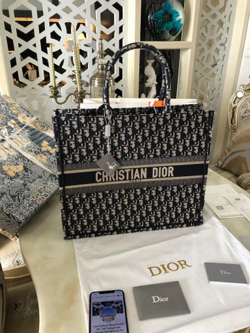 Túi xách nữ Dior* book tote hoạ tiết oblique xanh đen đẹp sang SIÊU CẤP