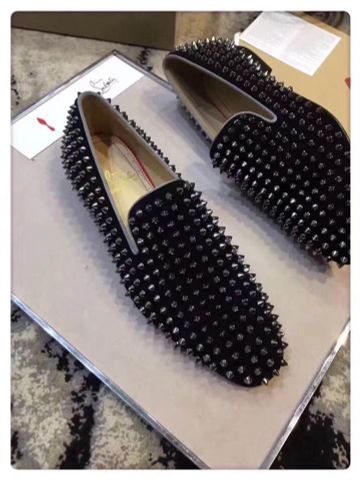 Giày nam louboutin tán đinh bạc đẹp sang cao cấp