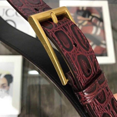 Belt nam gucci vân cá sấu cao cấp đẹp sang hàng độc bản 3,5 cm