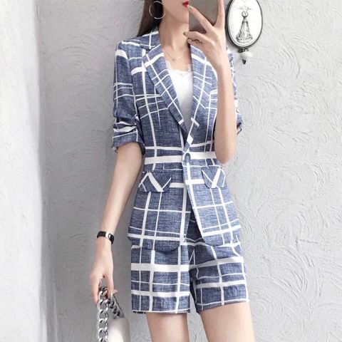 Bộ vest nữ tay lỡ và short hoạ tiết đẹp độc