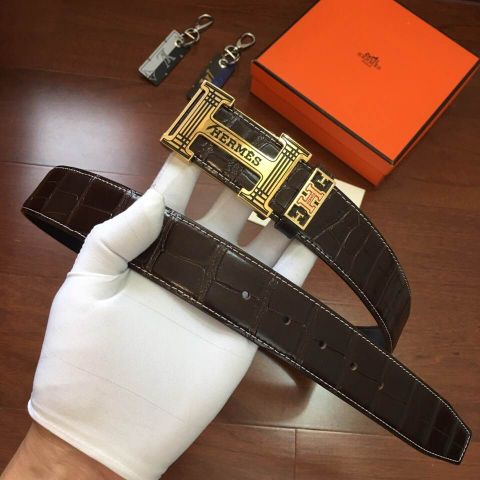 Belt nam hermes vân cá sấu bản 3,8cm